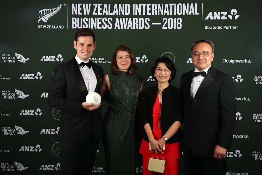 Daniel Maxwell, Ellie, Suzana Chang, John Chang, Auckland BioSciences were crowned winners of the ‘Best Emerging Business’